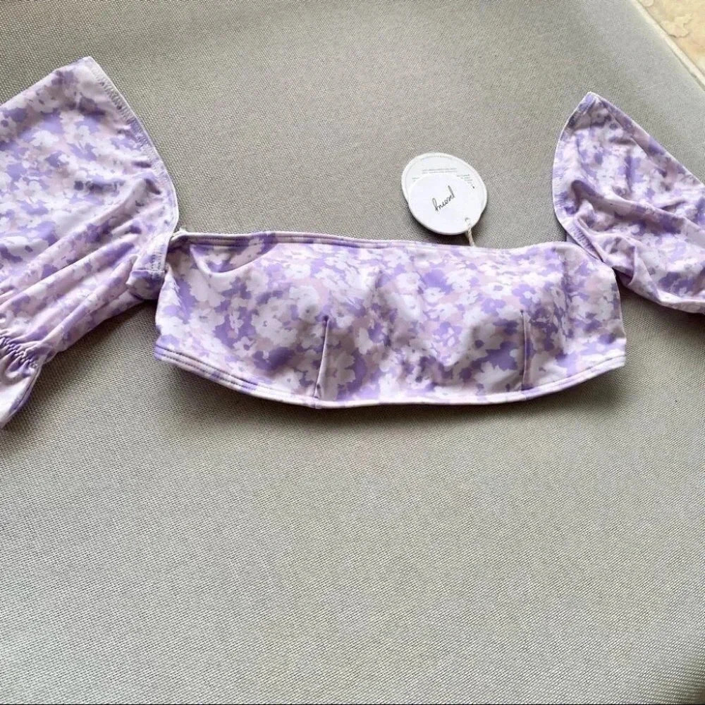 NWT Free People Peony Lavender Fleur Bikini Swim Swimsuit Top Purple 12 / Large - Picture 3 of 11